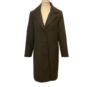 PORTRAIT LONG GRAY DOUBLE BREASTED BUTTON DOWN PEA COAT WITH POCKETS/ Size 6